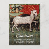 山羊座ザヤギ〔占星術の〕十二宮図サインバースデーパーティー ポストカード (正面)
