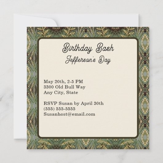 山羊座ザヤギ〔占星術の〕十二宮図サインバースデーパーティー 招待状 (裏面)