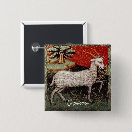 山羊座ザヤギ〔占星術の〕十二宮図サインバースデーパーティー 缶バッジ (正面&裏面)