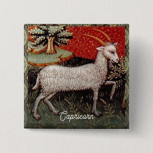 山羊座ザヤギ〔占星術の〕十二宮図サインバースデーパーティー 缶バッジ (正面)