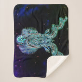 山羊座ザヤギ〔占星術の〕十二宮図毛布 シェルパブランケット (正面)