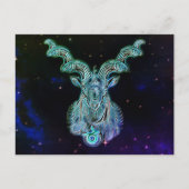 山羊座ザヤギ〔占星術の〕十二宮図葉書 ポストカード (正面)