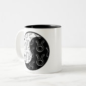 山羊座タウルス陰陽〔占星術の〕十二宮図カップル ツートーンマグカップ (正面左)