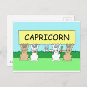 山羊座ハッピーバースデー漫画Bunnies. ポストカード (正面/裏面)