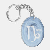 山羊座パーソナライズされた水彩〔占星術の〕十二宮図標識 キーホルダー (正面左)