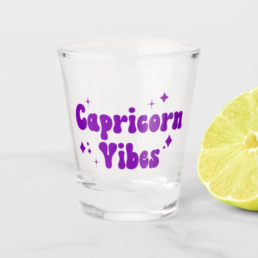山羊座ビベス〔占星術の〕十二宮図星占いパープルスターズ ショットグラス (正面)