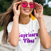 山羊座ビベス〔占星術の〕十二宮図星占いパープルスターズ Tシャツ