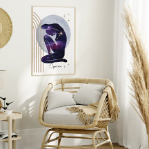 山羊座フェミニンブルーパープル〔占星術の〕十二宮図デザイン