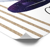 山羊座フェミニンブルーパープル〔占星術の〕十二宮図デザイン ポスター (角)