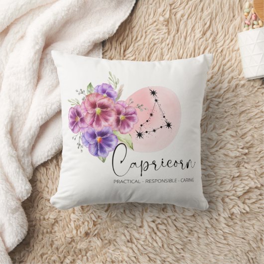 山羊座フラワー装飾用クッション クッション (ブランケット)