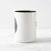 山羊座ブルーと金ゴールド水彩〔占星術の〕十二宮図 ツートーンマグカップ (中央)