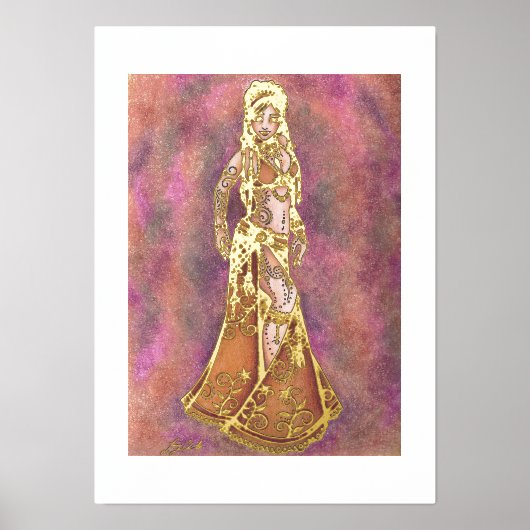 山羊座ベリーダンサーカード 箔ポスター (正面)