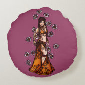 山羊座ベリーダンサー女神〔占星術の〕十二宮図ベリダンス ラウンドクッション (裏面)