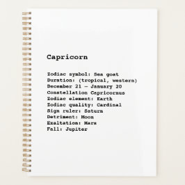 山羊座ホワイトブラックタイプライターカスタム文字引用文 プランナー手帳