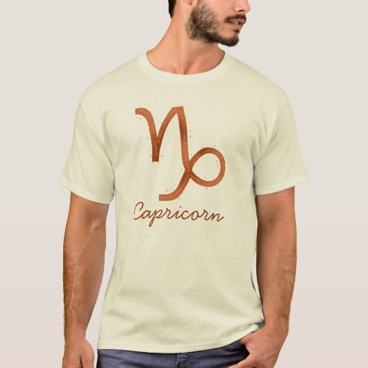 山羊座メンズシャツ – ナチュラル Tシャツ (正面)