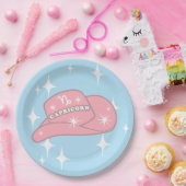 山羊座モダン〔占星術の〕十二宮図女性のカーボーイハットブルーパーティー ペーパープレート (パーティー)