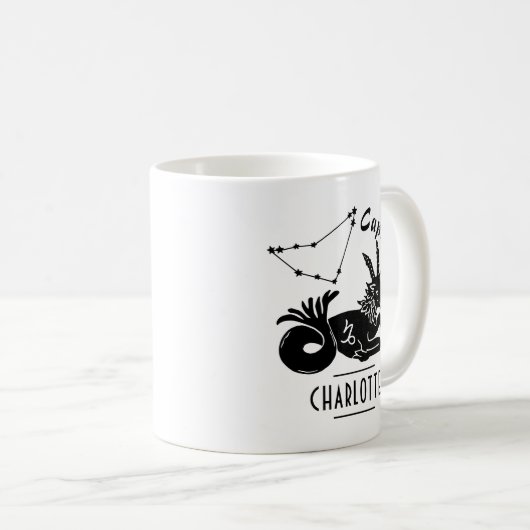 山羊座ヤギ星座名前をカスタムする誕生日 コーヒーマグカップ (正面右)