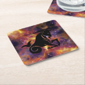 山羊座ヤギ スクエアペーパーコースター (アングル)