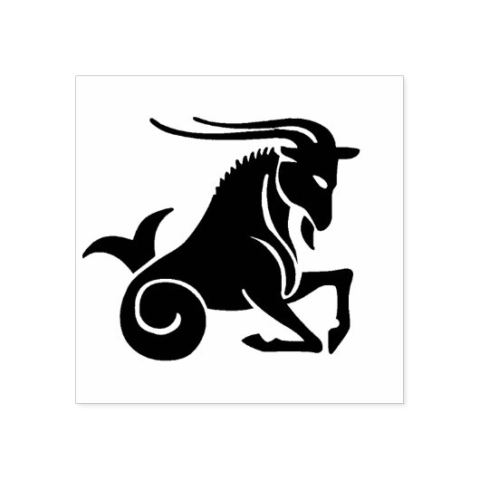 山羊座ヤギ〔占星術の〕十二宮図スタンプ ラバースタンプ (インプリント)