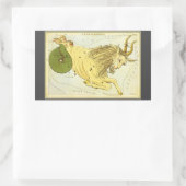 山羊座ヴィンテージコンステレーション、ウラニア鏡 長方形シール (バッグ)