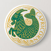 山羊座上の〔占星術の〕十二宮図の兆候 缶バッジ (正面)