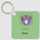 山羊座占星術の記号/編集可能な名前 キーホルダー (正面)