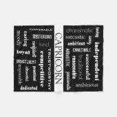 山羊座占星術の フリースブランケット (正面(横))