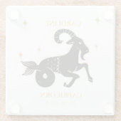 山羊座占星術の〔占星術の〕十二宮図名ギフト ガラスコースター (裏面)