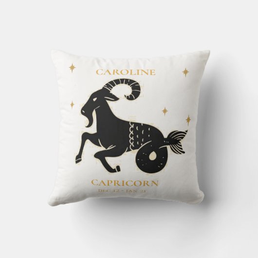 山羊座占星術の〔占星術の〕十二宮図名ギフト クッション (裏面)