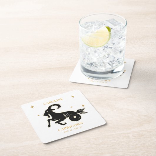 山羊座占星術の〔占星術の〕十二宮図名 スクエアペーパーコースター (インサイチュ)