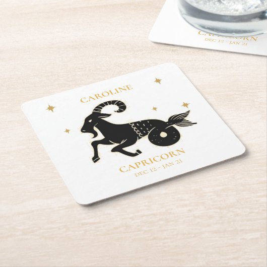 山羊座占星術の〔占星術の〕十二宮図名 スクエアペーパーコースター (アングル)