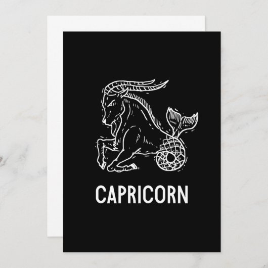 山羊座占星術誕生日ギフト〔占星術の〕十二宮図シンボルや象徴 招待状 (正面/裏面)