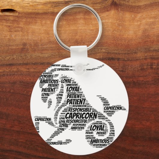 山羊座占星術〔占星術の〕十二宮図標識ワードクラウド キーホルダー (正面)