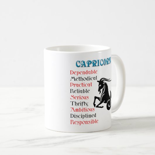 山羊座占星術〔占星術の〕十二宮図標識 コーヒーマグカップ (正面右)