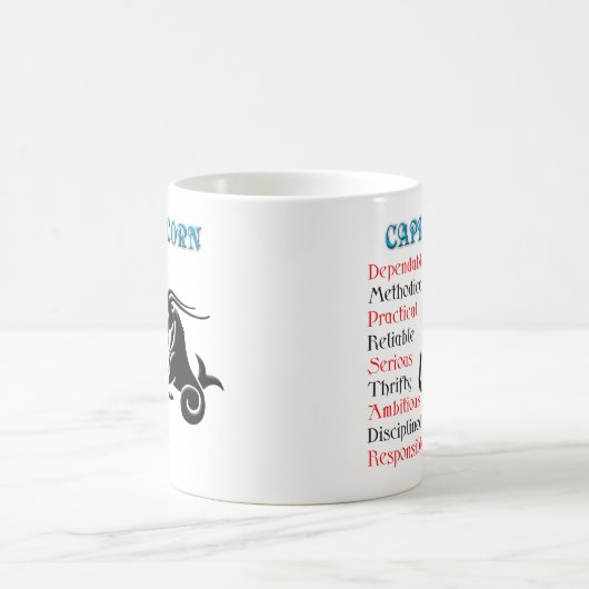 山羊座占星術〔占星術の〕十二宮図標識 コーヒーマグカップ (中央)