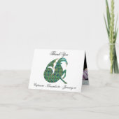 山羊座印象派絵画のスタイルと金ゴールド サンキューカード (正面)