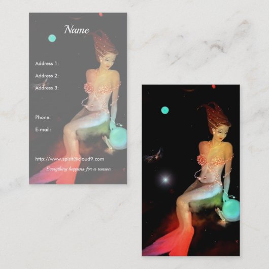 山羊座及び水晶球 名刺 (正面/裏面)