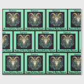 山羊座名の追加誕生日〔占星術の〕十二宮図ギフト ラッピングペーパー (フラット)