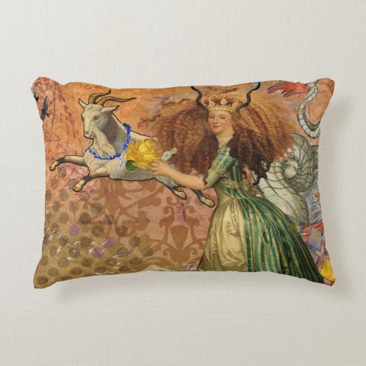 山羊座女性ヤギお洒落おもしろい アクセントクッション (正面)