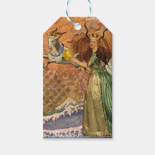 山羊座女性ヤギお洒落おもしろい ギフトタグ (正面)