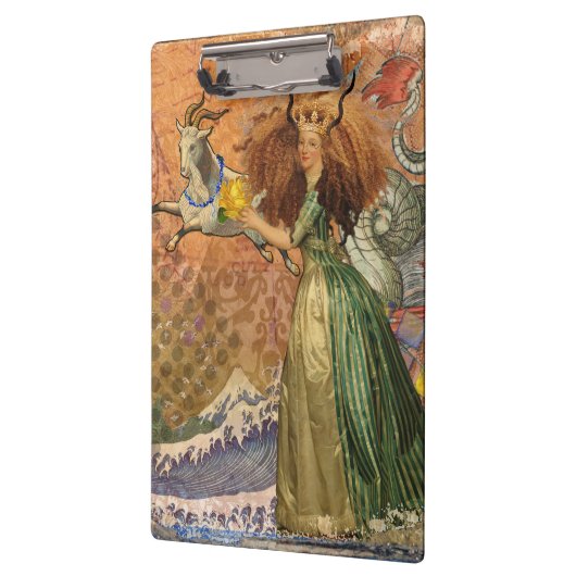 山羊座女性ヤギお洒落おもしろい クリップボード (左)