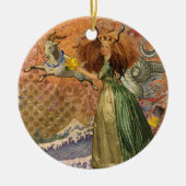 山羊座女性ヤギお洒落おもしろい セラミックオーナメント (正面)