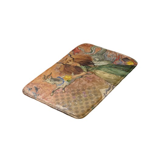 山羊座女性ヤギお洒落おもしろい バスマット (アングル)