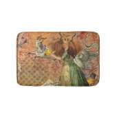 山羊座女性ヤギお洒落おもしろい バスマット (正面)