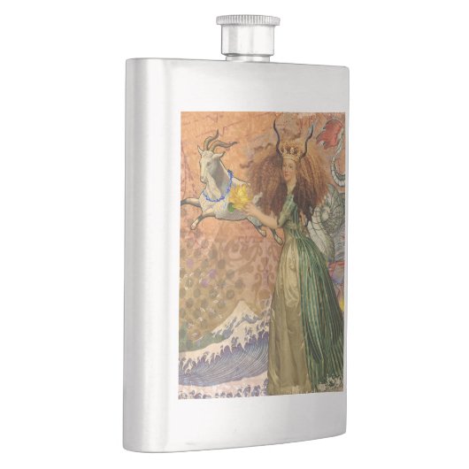 山羊座女性ヤギお洒落おもしろい フラスク (右)