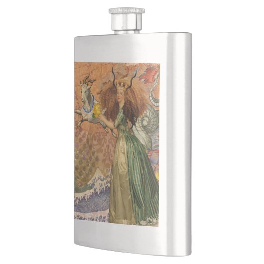 山羊座女性ヤギお洒落おもしろい フラスク (左)