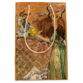 山羊座女性ヤギお洒落おもしろい ミディアムペーパーバッグ (正面)