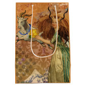 山羊座女性ヤギお洒落おもしろい ミディアムペーパーバッグ (裏面)