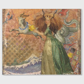 山羊座女性ヤギお洒落おもしろい ラッピングペーパー (フラット)