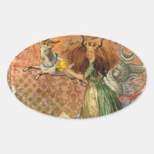 山羊座女性ヤギお洒落おもしろい 楕円形シール (正面)